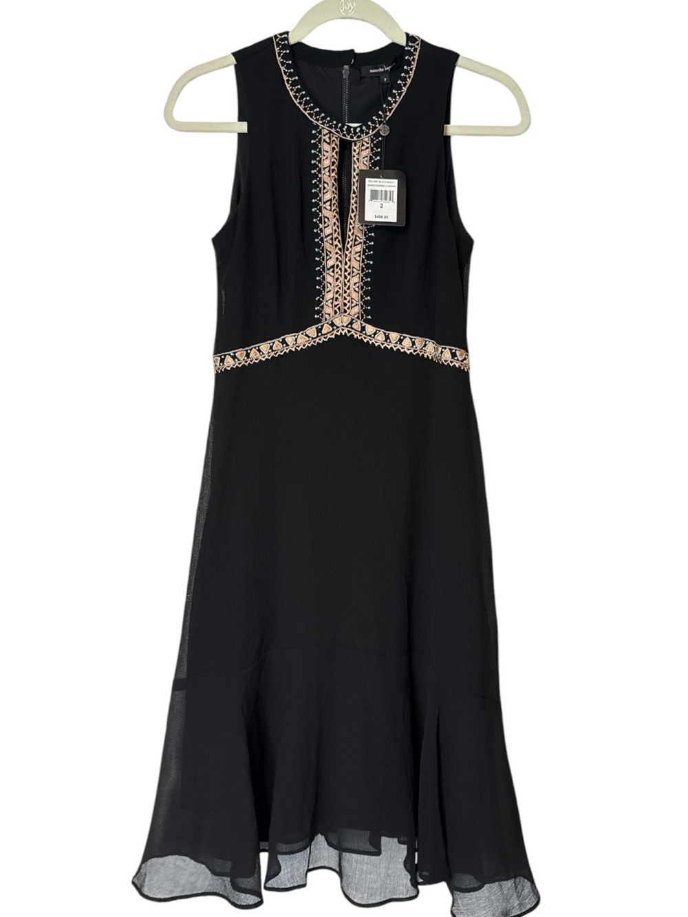 Nanette Lepore Embroidered Beaded Dress Size 2 NWT